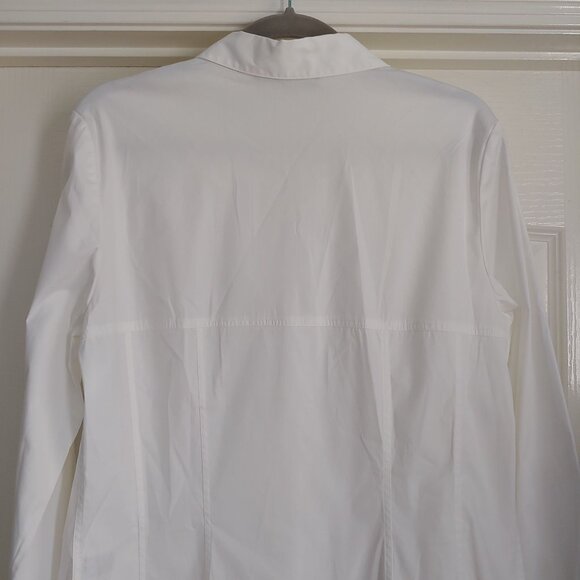 Lafayette 148 Crisp White Button Down Shirt Poplin Minimalist Staple Piece 12 - Picture 7 of 11